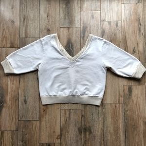 3.1 Phillip Lim Crop Sweater Ivory Ecru Cream L